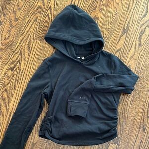 Abercrombie Kids Black Cropped Hoodie Sweatshirt